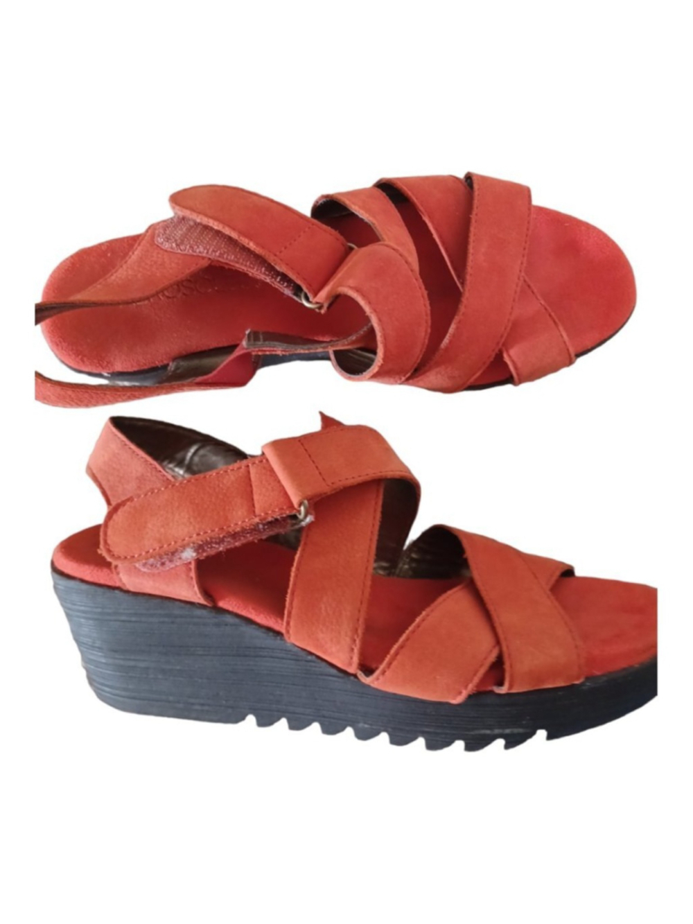 Aerosole suede wedge heel sandals 8.5